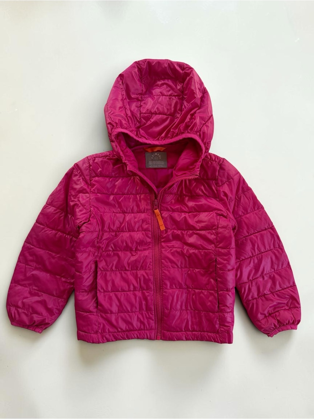 MAISONETTE PRIMARY Fuchsia Quilted Lightweight Hooded Puffer Jacket